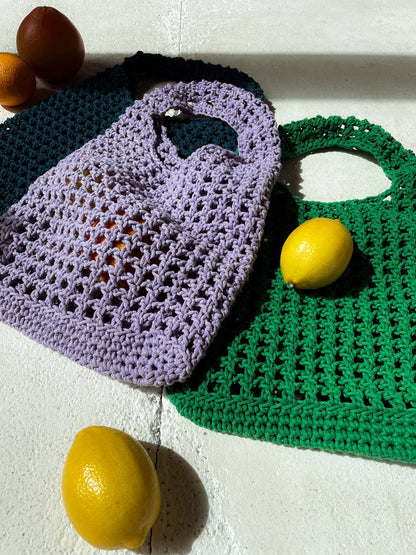 Lavender Knitted Shopper Bag